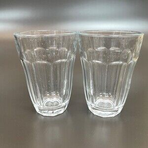 Palaks Pasabahce Rocks Glasses Clear Glass Panels 4 1/8" High Turkey Lot of 2